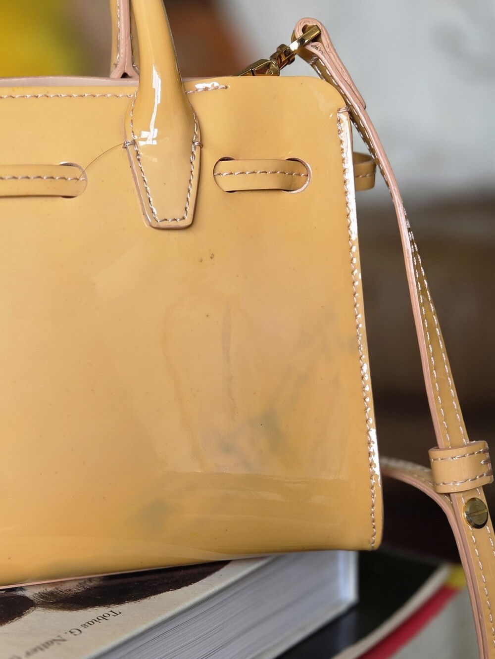 Mansur Gavriel Mini Mini Sun Rosa Patent Leather Crossbody Bag - Picture 3 of 9